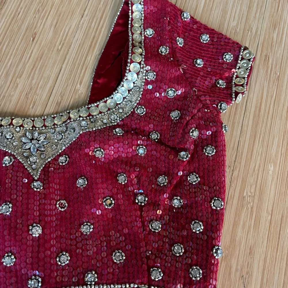 Gyans Elegant Magenta and Gold Embellished Lehenga Set - Picture 10 of 16